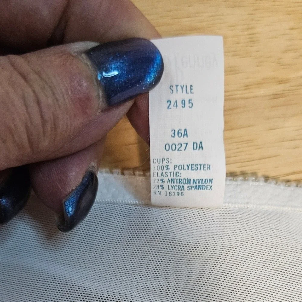 Vintage JCPenney White Wireless Seamless Bra 36A Lace Trim Style 2495 NWT
